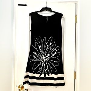 MT Collection Black And White Floral Dress